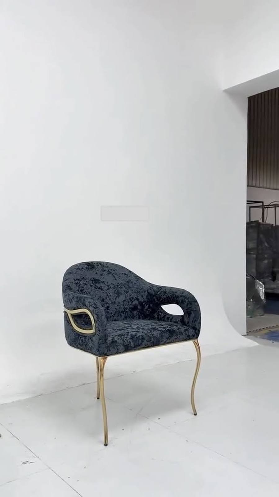 Vintage velvet meets glossy brass.