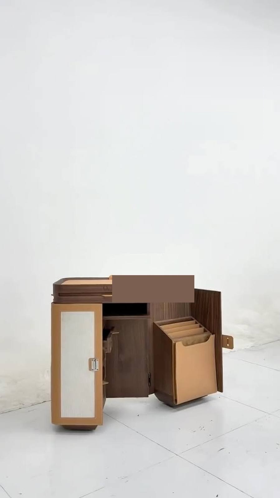 It begins with the unit closed, appearing as a small