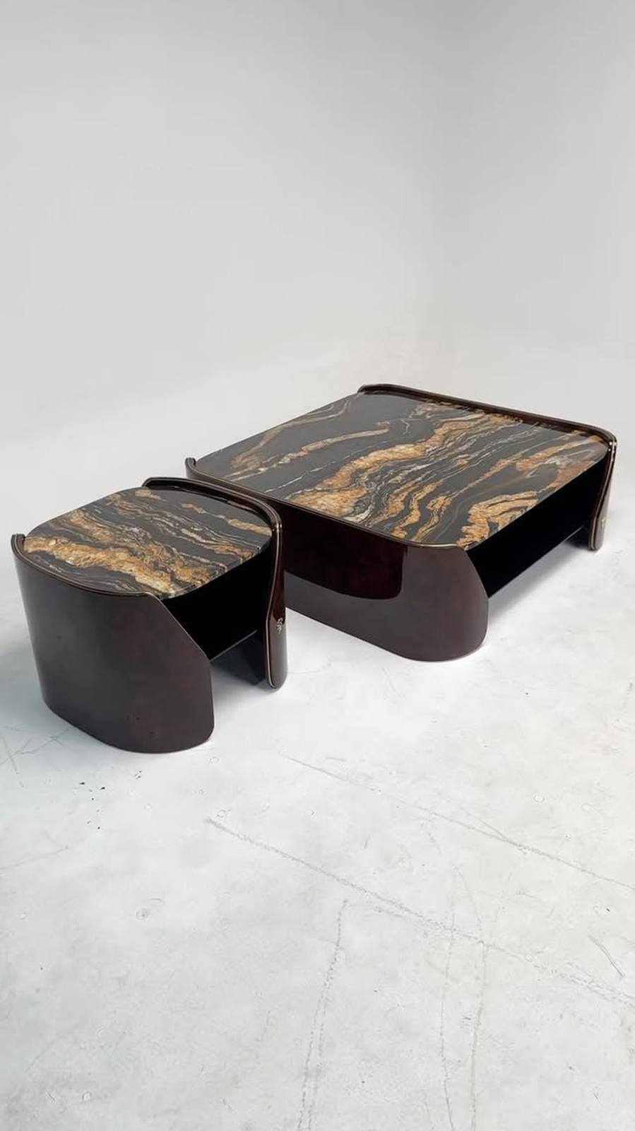 Stone Wood Metal A striking coffee table that