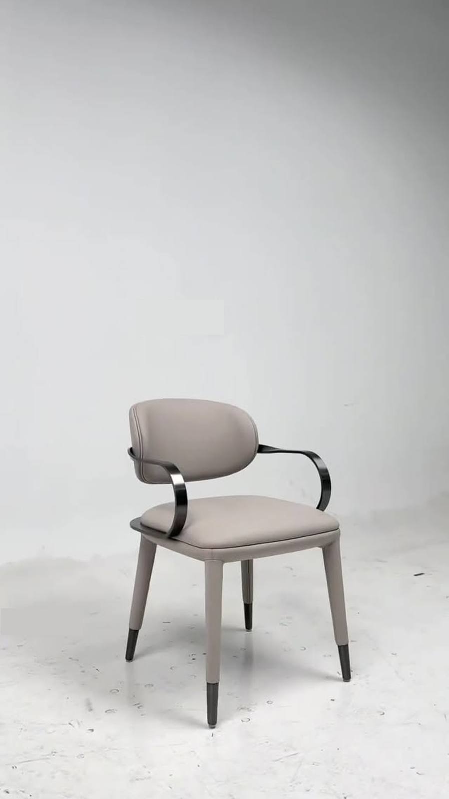 Nappa Leather Dining Chair with Sculpted Curves
