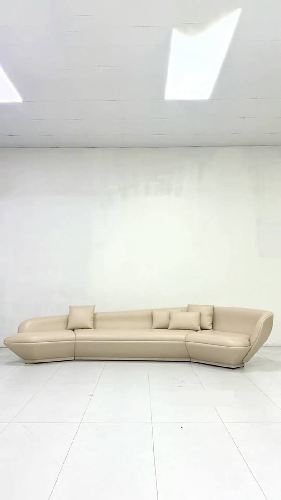 Curved Beige Sofa