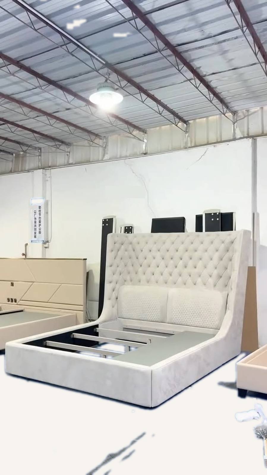 The high headboard bed perfectly blends classic
