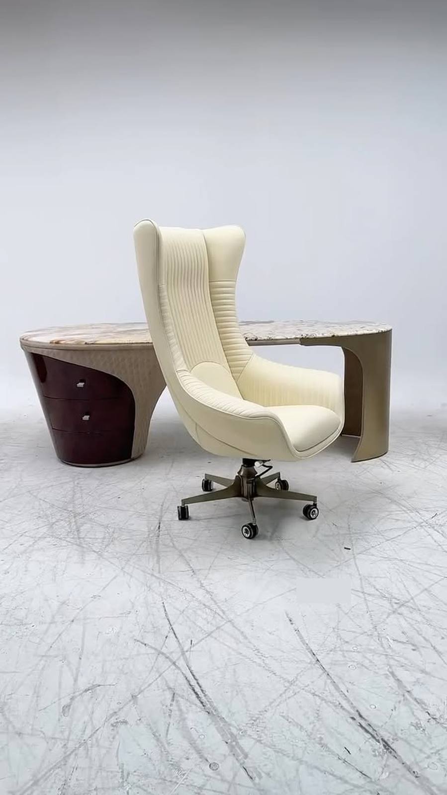 Crafted with an eye-catching winged high back and